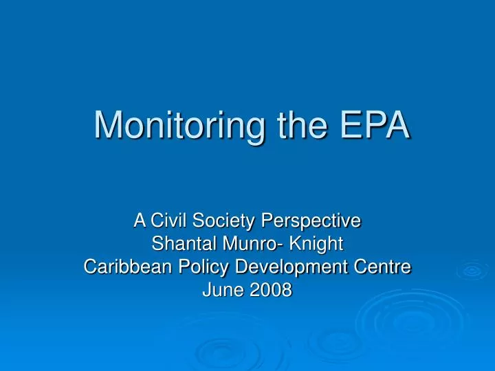 monitoring the epa