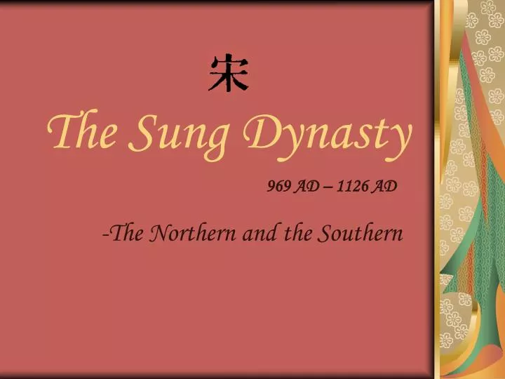the sung dynasty