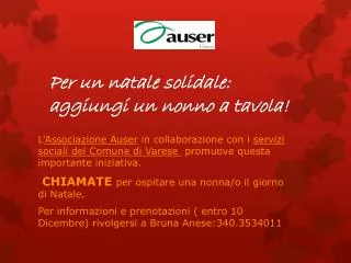 per un natale solidale aggiungi un nonno a tavola