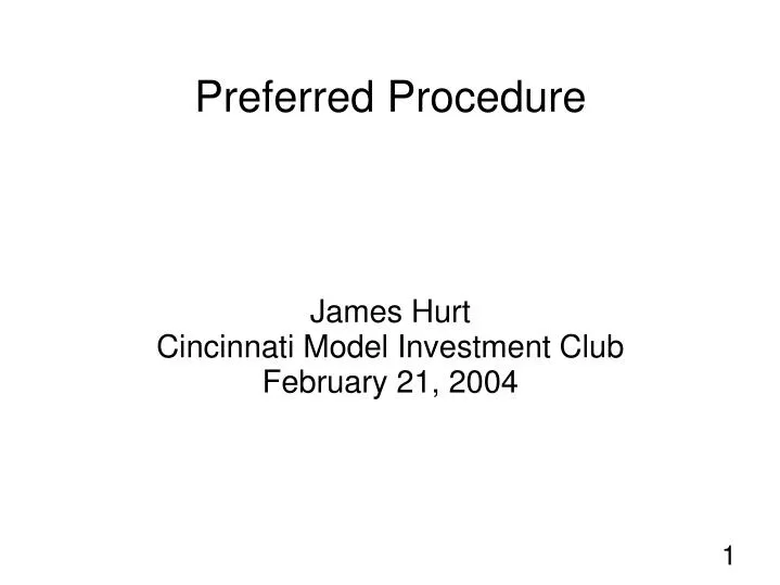 james hurt cincinnati model investment club february 21 2004