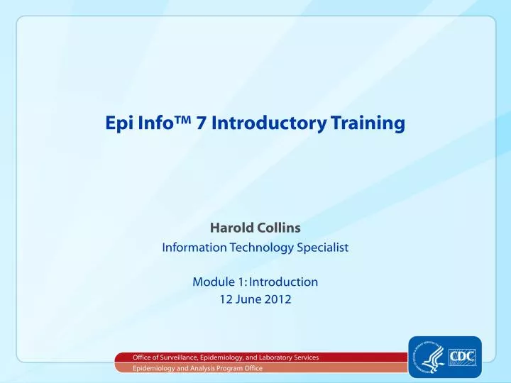 epi info 7 introductory training