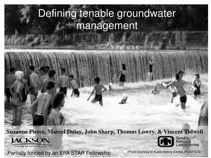 defining tenable groundwater management