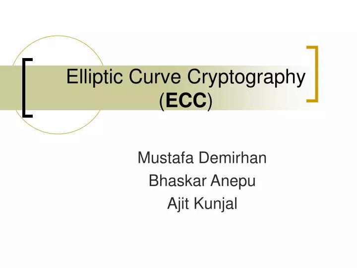 elliptic curve cryptography ecc