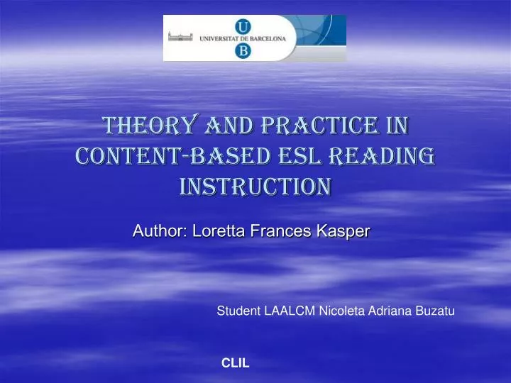 theory and practice in content based esl reading instruction