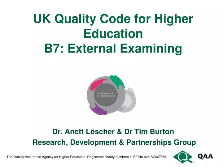 uk quality code for higher education b7 external examining