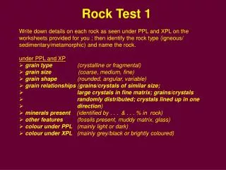 Rock Test 1