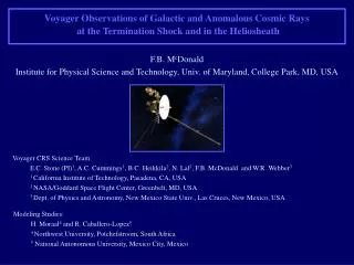 Voyager CRS Science Team:
