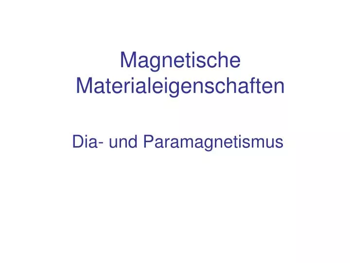 magnetische materialeigenschaften
