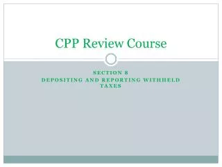 CPP Review Course