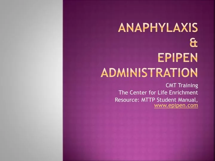 anaphylaxis epipen administration