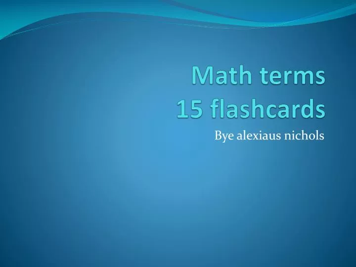 math terms 15 flashcards