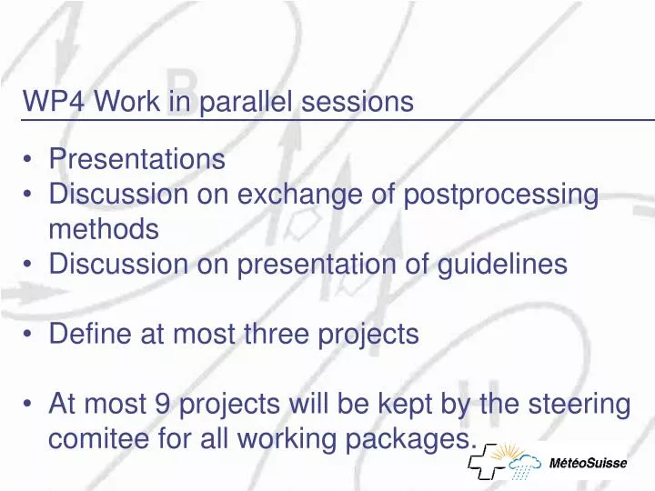 wp4 work in parallel sessions