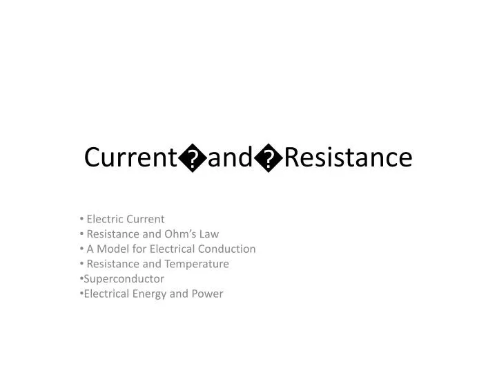 current and resistance