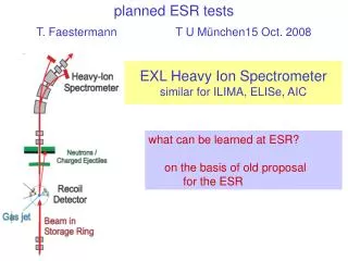 EXL Heavy Ion Spectrometer similar for ILIMA, ELISe, AIC