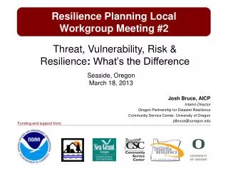 Resilience Planning Local Workgroup Meeting #2