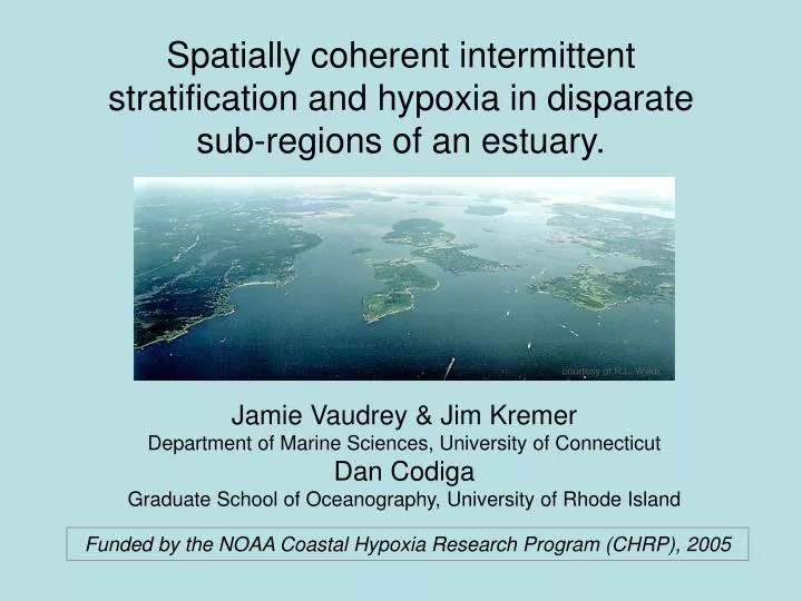 spatially coherent intermittent stratification and hypoxia in disparate sub regions of an estuary