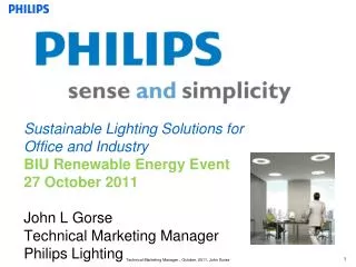 Sustainable Lighting Solutions for Office and Industry BIU Renewable Energy Event