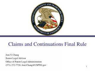 Claims and Continuations Final Rule