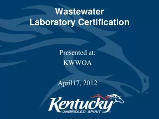 Wastewater Laboratory Certification