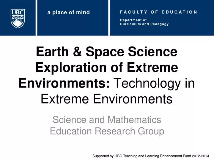 earth space science exploration of extreme environments technology in extreme environments