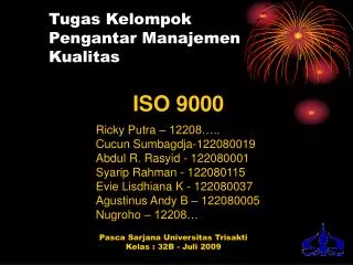 tugas kelompok pengantar manajemen kualitas