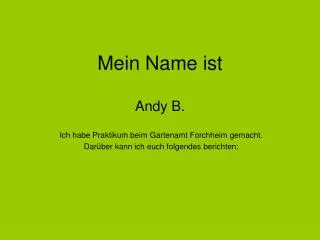 mein name ist