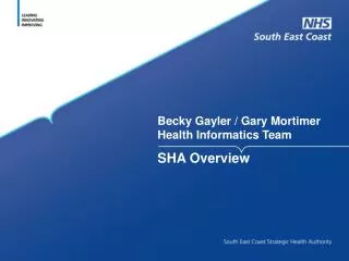 Becky Gayler / Gary Mortimer Health Informatics Team