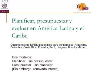 planificar presupuestar y evaluar en am rica latina y el caribe