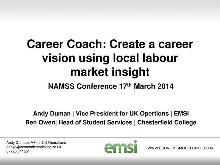 career coach create a career vision using local labour market insight