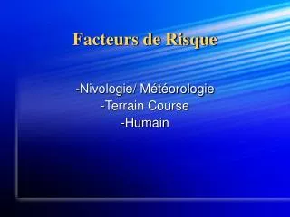 facteurs de risque