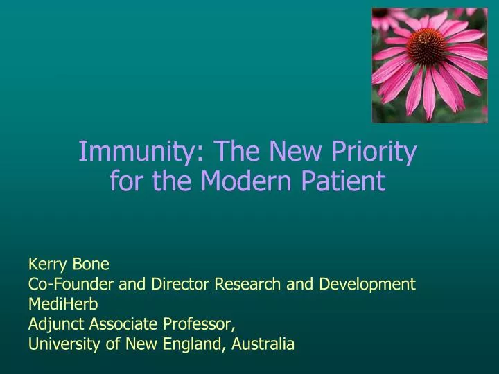 immunity the new priority for the modern patient