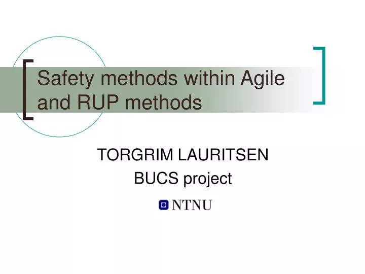 safety methods within agile and rup methods