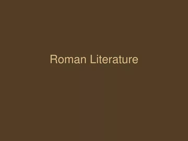 roman literature
