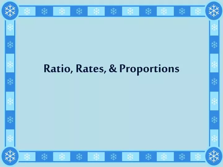 ratio rates proportions