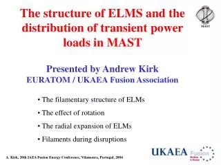 The structure of ELMS and the distribution of transient power loads in MAST
