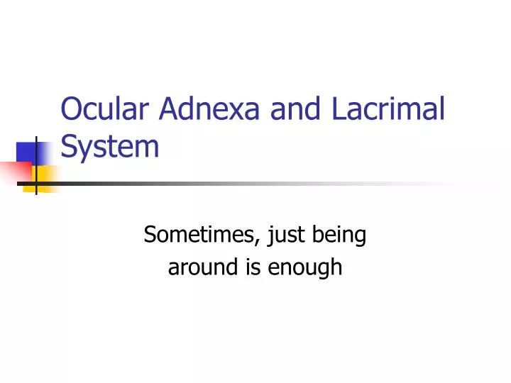 ocular adnexa and lacrimal system