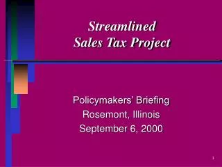 Streamlined Sales Tax Project
