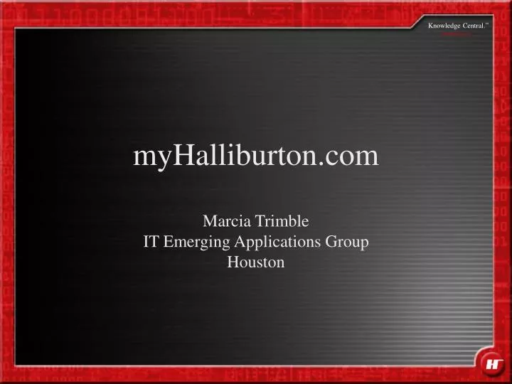 myhalliburton com marcia trimble it emerging applications group houston