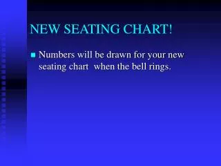 NEW SEATING CHART!