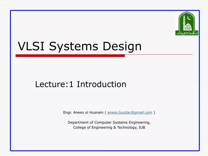 vlsi systems design