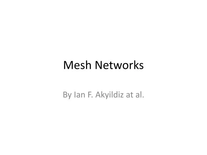 mesh networks