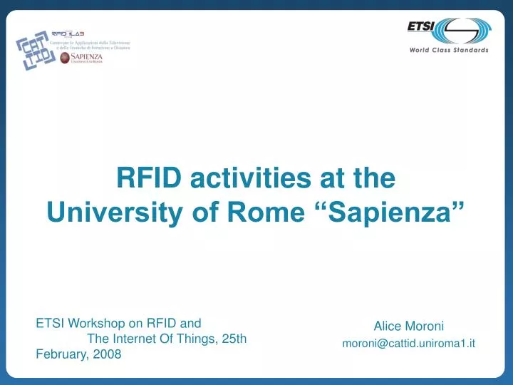 rfid activities at the university of rome sapienza