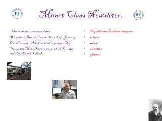 M0net Class Newsleter .