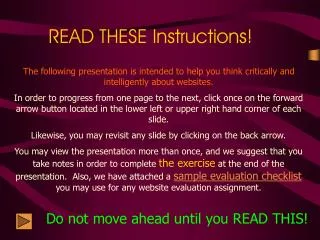 READ THESE Instructions!