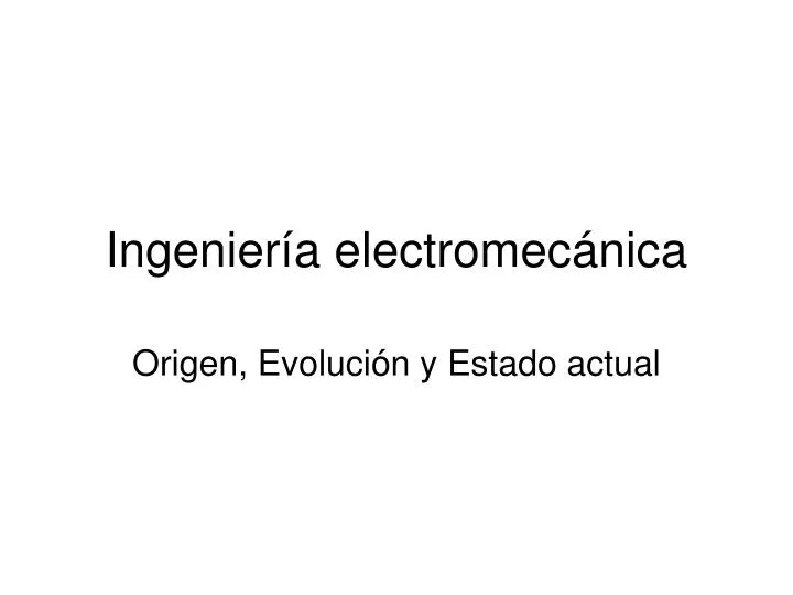 ingenier a electromec nica