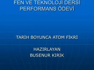 fen ve teknoloj ders performans dev
