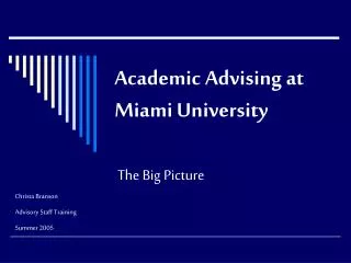 Academic Advising at Miami University