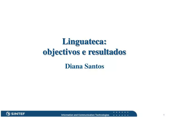 linguateca objectivos e resultados