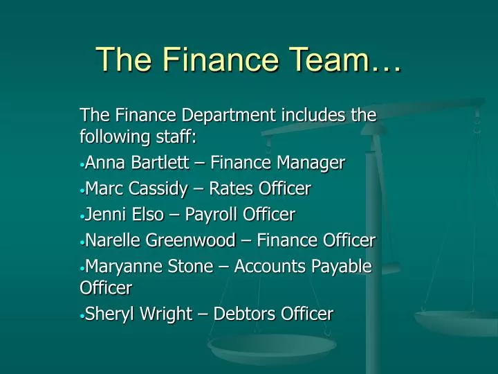 the finance team