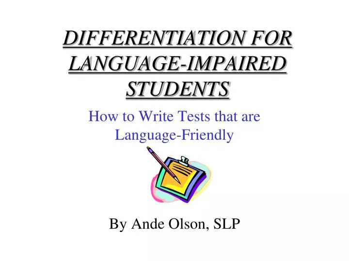 differentiation for language impaired students